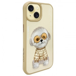 Nimmy Case iPhone 15 6.1" khaki Glasses Cool Dog