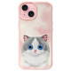 Nimmy Case iPhone 15 6.1" pink Big Eyed Pet 2.0 Cat