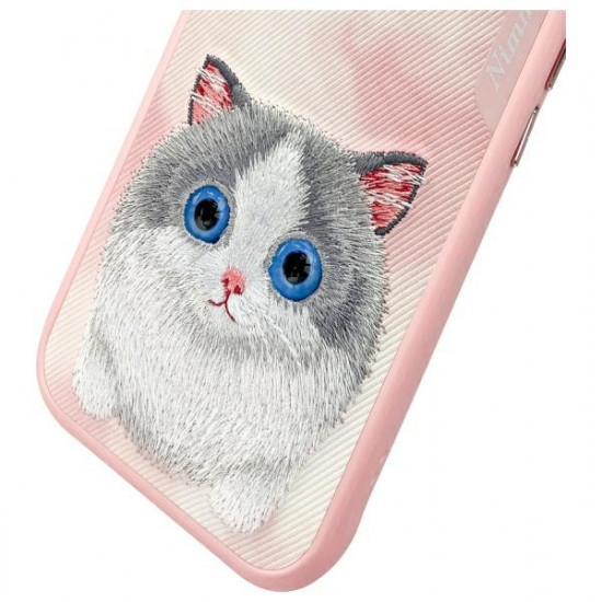 Nimmy Case iPhone 15 6.1" pink Big Eyed Pet 2.0 Cat