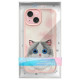 Nimmy Case iPhone 15 6.1" pink Big Eyed Pet 2.0 Cat