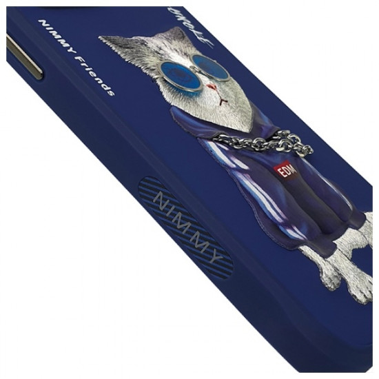 Nimmy iPhone 15 Pro 6.1" Case Blue/Blue Glasses Cool Cat