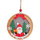 Wooden Santa Claus Christmas Lamp - Round