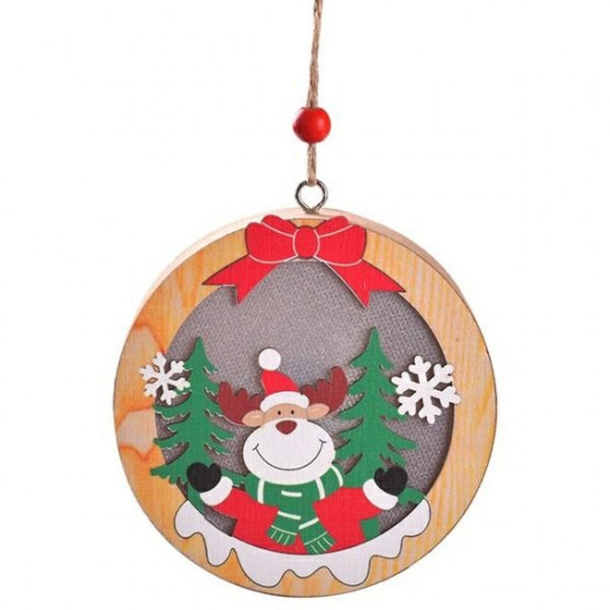 Wooden Reindeer Christmas Lamp - Round Wooden Reindeer Christmas Lamp - Round