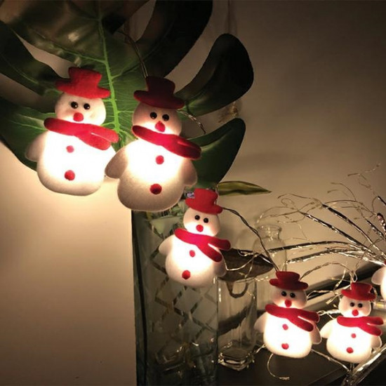 Christmas tree lights - snowmen 10 pcs / 165 cm Christmas tree lights - snowmen 10 pcs / 165 cm