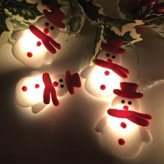Christmas tree lights - snowmen 10 pcs / 165 cm Christmas tree lights - snowmen 10 pcs / 165 cm