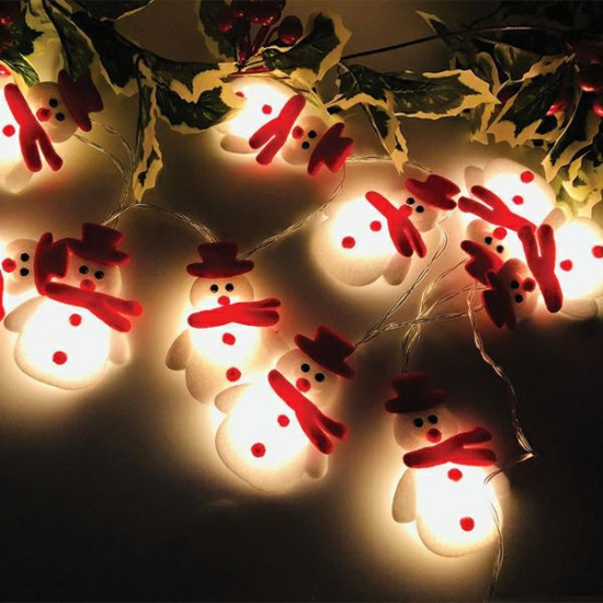Christmas tree lights - snowmen 10 pcs / 165 cm Christmas tree lights - snowmen 10 pcs / 165 cm