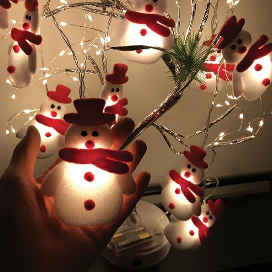 Christmas tree lights - snowmen 10 pcs / 165 cm Christmas tree lights - snowmen 10 pcs / 165 cm