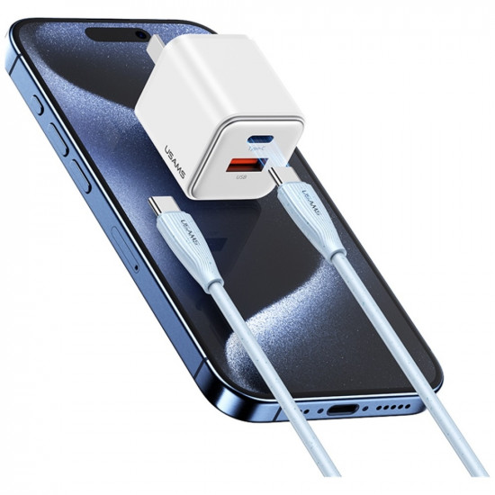 Cable USAMS Green Series SJ716 60W USB-C to USB-C 1m blue