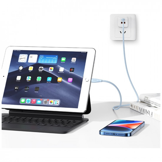 Cable USAMS Green Series SJ717 30W USB-C to Lightning 1m white