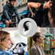 Bluetooth headphones 4smarts SkyBuds OWS with AI display, black