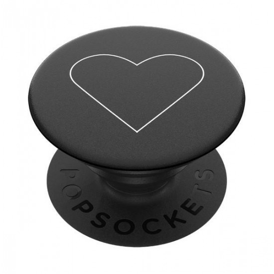Popsockets 2 White Heart Black 800667 - Standard Phone Grip and Stand
