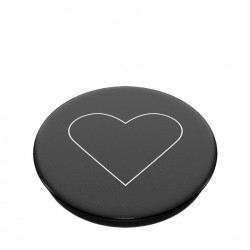 Popsockets 2 White Heart Black 800667 - Standard Phone Grip and Stand
