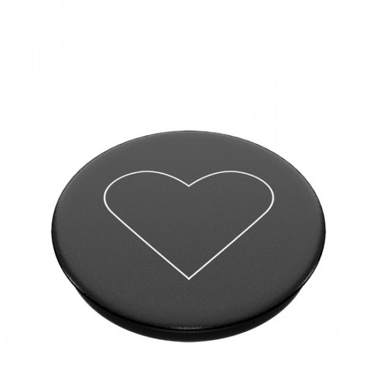 Popsockets 2 White Heart Black 800667 - Standard Phone Grip and Stand