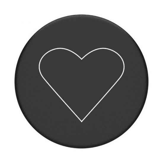 Popsockets 2 White Heart Black 800667 - Standard Phone Grip and Stand