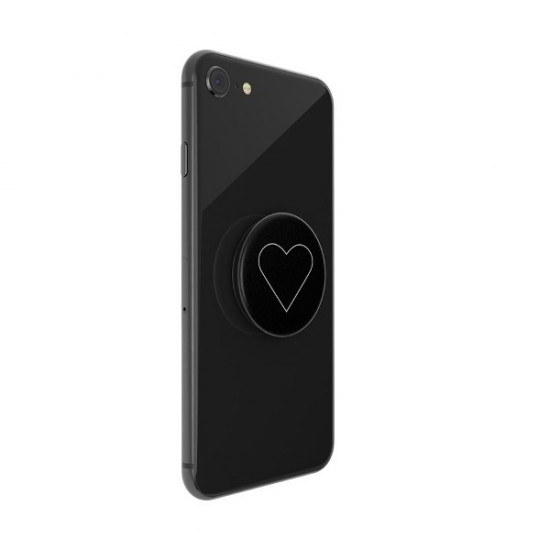 Popsockets 2 White Heart Black 800667 - Standard Phone Grip and Stand