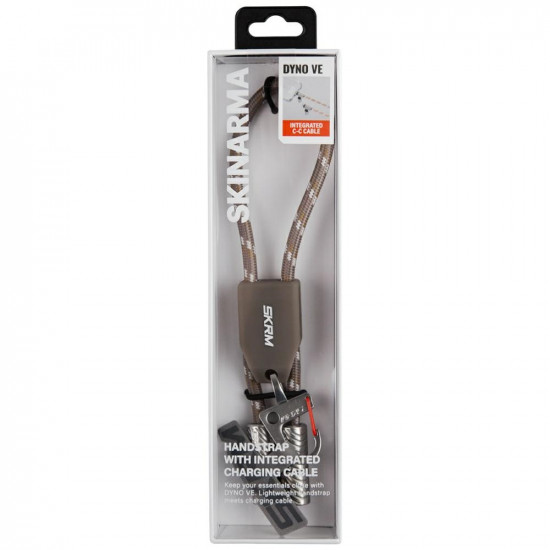 Universal wrist lanyard 2-in-1 cable Skinarma Dyno Ve USB-C/USB-C beige