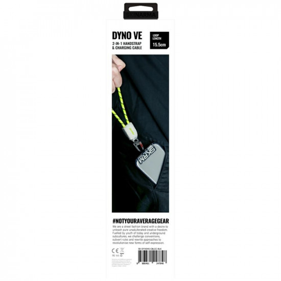 Universal wrist lanyard 2-in-1 cable Skinarma Dyno Ve USB-C/USB-C black