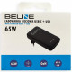 Beline Charger 1x USB-C + 1x USB 65W black (head only) PD 3.0 + QC 3.0 BLN2CW65