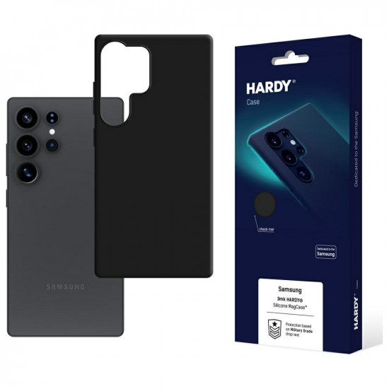 3MK Hardy Android Silicone MagCase for Samsung Galaxy S25 Ultra Black