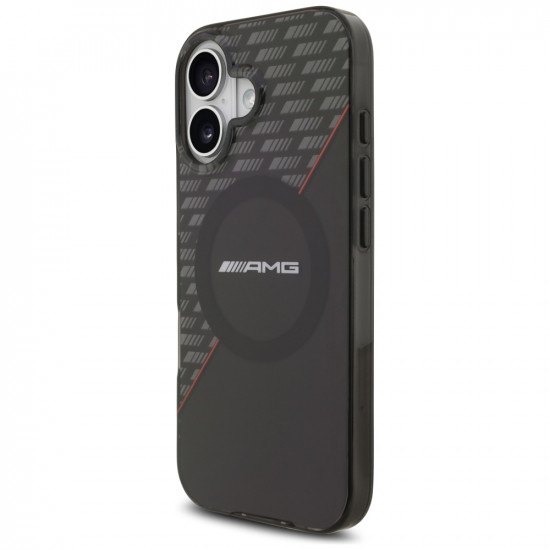 Case AMG Double Layer Transparent Rhombs MagSafe for iPhone 17 black-red Case AMG Double Layer Transparent Rhombs MagSafe for iPhone 17 black-red