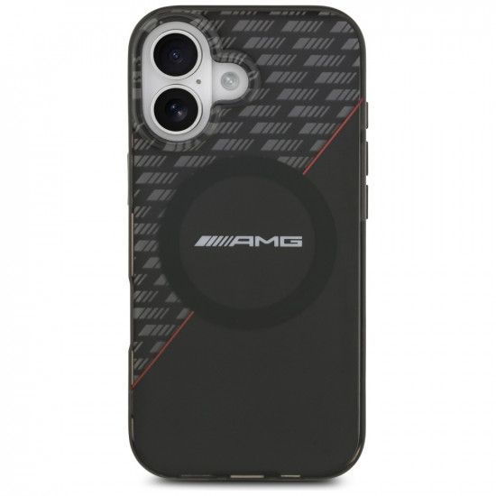 Case AMG Double Layer Transparent Rhombs MagSafe for iPhone 17 black-red Case AMG Double Layer Transparent Rhombs MagSafe for iPhone 17 black-red