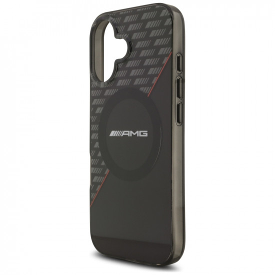 Case AMG Double Layer Transparent Rhombs MagSafe for iPhone 17 black-red Case AMG Double Layer Transparent Rhombs MagSafe for iPhone 17 black-red
