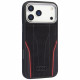 Case Audi R8 Genuine Leather MagSafe for iPhone 17 Pro black-red
