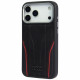Case Audi R8 Genuine Leather MagSafe for iPhone 17 Pro black-red