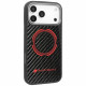 Case Audi RSQ Carbon Fiber Sport Red Circle MagSafe for iPhone 17 Pro Max black