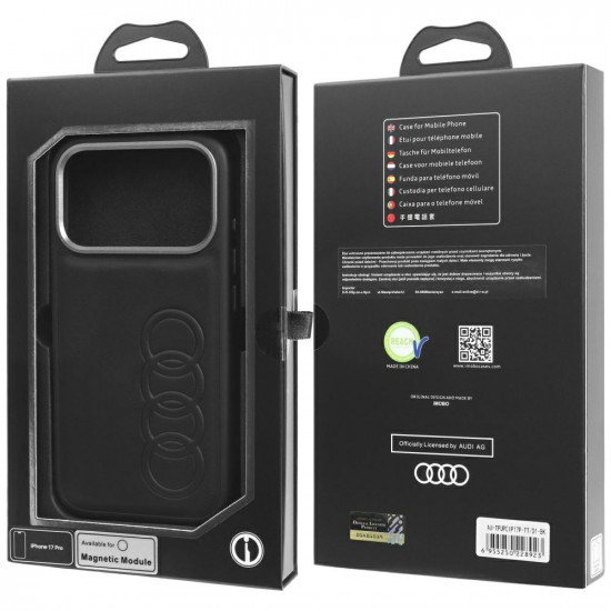 Case Audi TT Synthetic Leather MagSafe for iPhone 17 Pro black Case Audi TT Synthetic Leather MagSafe for iPhone 17 Pro black