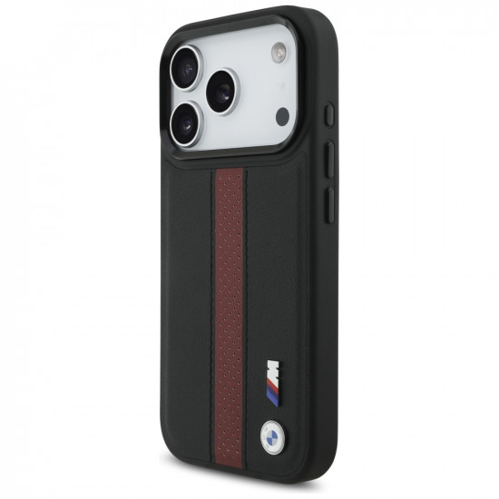 Case BMW M Perforated Stripe Logo MagSafe for iPhone 17 Pro red
