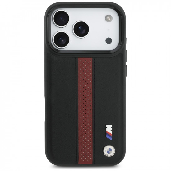 Case BMW M Perforated Stripe Logo MagSafe for iPhone 17 Pro red
