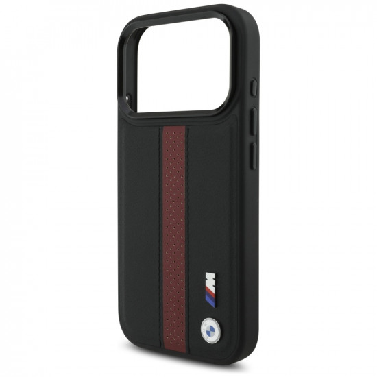Case BMW M Perforated Stripe Logo MagSafe for iPhone 17 Pro red