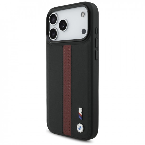 Case BMW M Perforated Stripe Logo MagSafe for iPhone 17 Pro Max red