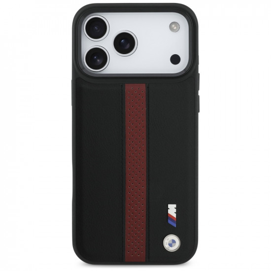 Case BMW M Perforated Stripe Logo MagSafe for iPhone 17 Pro Max red