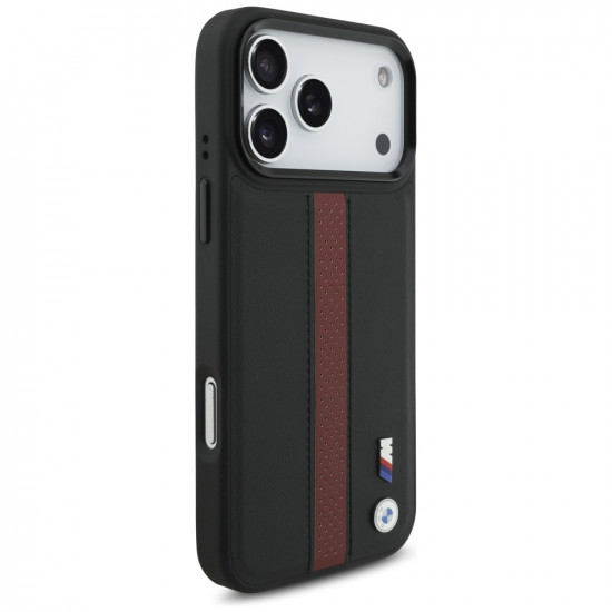 Case BMW M Perforated Stripe Logo MagSafe for iPhone 17 Pro Max red