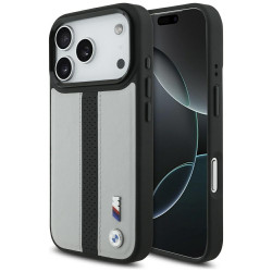 Case BMW M Perforated Stripe Logo MagSafe for iPhone 17 Pro gray