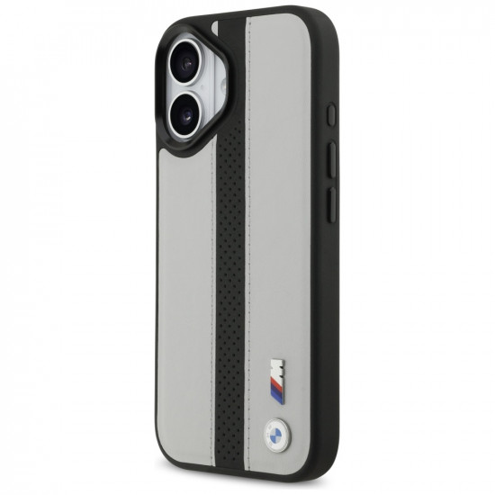 Case BMW M Perforated Stripe Logo MagSafe for iPhone 17 gray Case BMW M Perforated Stripe Logo MagSafe for iPhone 17 gray