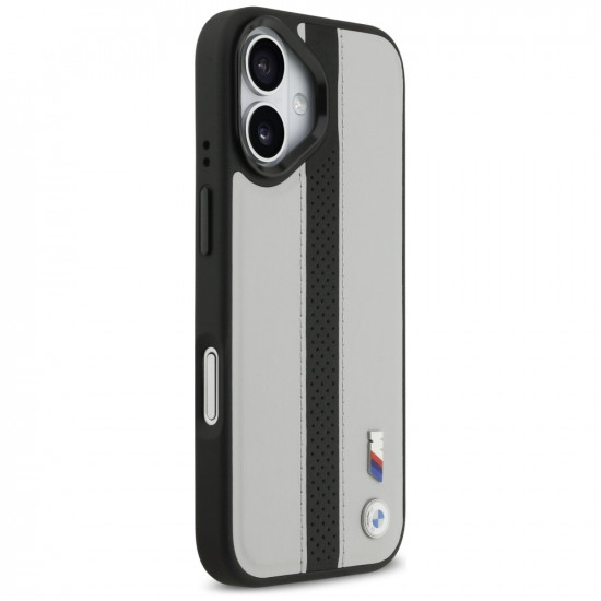 Case BMW M Perforated Stripe Logo MagSafe for iPhone 17 gray Case BMW M Perforated Stripe Logo MagSafe for iPhone 17 gray