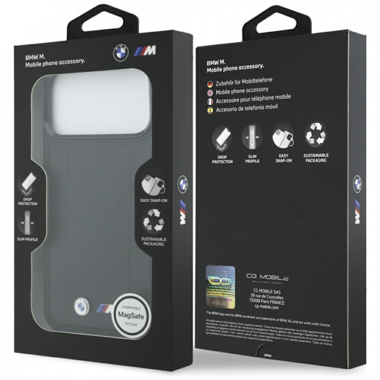 Case BMW M Quilted Logo MagSafe for iPhone 17 Pro Max black