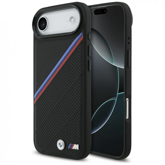 BMW M Tricolor Metal Logo MagSafe Case for iPhone 17 Air Black
