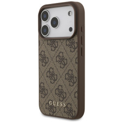 Guess 4G Classic Case for iPhone 17 Pro Brown