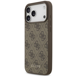 Guess 4G Classic Case for iPhone 17 Pro Max Brown