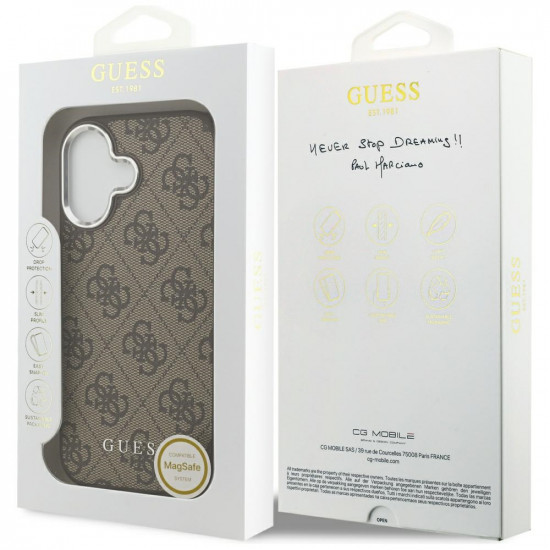 Case Guess 4G Classic Logo MagSafe for iPhone 17 brown