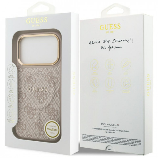 Case Guess 4G PU Classic Logo MagSafe for iPhone 17 Pro pink