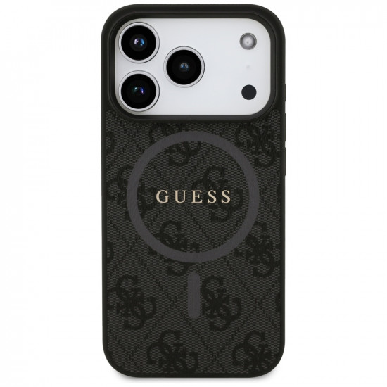 Guess 4G Ring Classic Logo MagSafe case for iPhone 17 Pro black