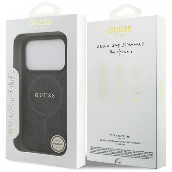 Guess 4G Ring Classic Logo MagSafe case for iPhone 17 Pro black
