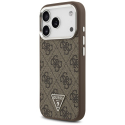 Case Guess 4G Triangle Logo MagSafe for iPhone 17 Pro brown
