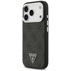 Case Guess 4G Triangle Logo MagSafe for iPhone 17 Pro black silver