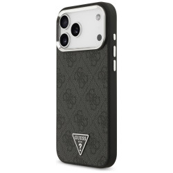 Case Guess 4G Triangle Logo MagSafe for iPhone 17 Pro Max black silver